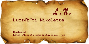 Luczáti Nikoletta névjegykártya